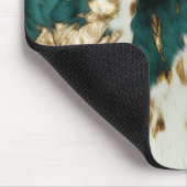 Western Emerald Gold White Cowhide Mousepad (Ecke)