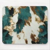 Western Emerald Gold White Cowhide Mousepad (Vorne)