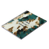 Western Emerald Gold White Cowhide Notizblock (Linke Seite)