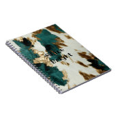 Western Emerald Gold White Cowhide  Notizblock (Rechte Seite)