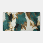Western Emerald Gold White Cowhide Schreibtischunterlage (Vorderseite)