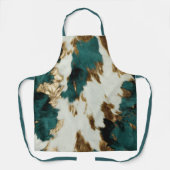 Western Emerald Gold White Cowhide Schürze (Vorderseite)