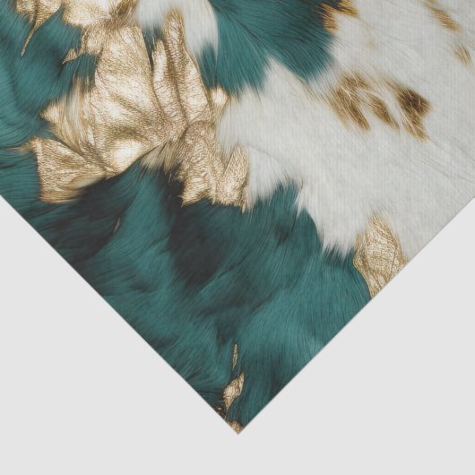 Western Emerald Gold White Cowhide Seidenpapier (Detail)