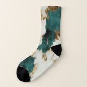 Western Emerald Gold White Cowhide Socken (Links - Außen)