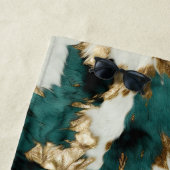 Western Emerald Gold White Cowhide Strandtuch (Beispiel)