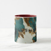 Western Emerald Gold White Cowhide Tasse (Zentrum)