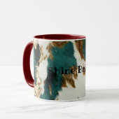 Western Emerald Gold White Cowhide Tasse (Vorderseite Links)