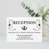 Western Empfang Cowboy Boots Country Wedding Einladung (Stehend Vorderseite)