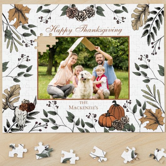 Western Erntedank Fall Harvest FamilienFoto Puzzle
