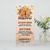 Western Erntedank Flat Menu Menükarte (Stehend Vorderseite)