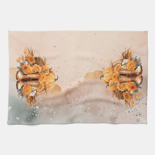 Western Erntedank Geschirrtuch (Horizontal)