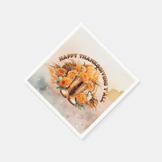 Western Erntedank Serviette (Ecke)