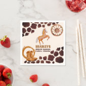 Western erste Rodeo Sattel auf Pferdegeburtstag Pa Serviette (Beispiel)