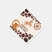 Western erste Rodeo Sattel auf Pferdegeburtstag Pa Serviette (Ecke)