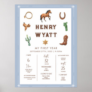 Western Erstes Jahr Geburtstag Meilenstein Poste Poster