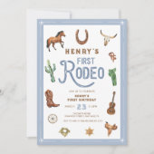 Western Erstgeburt Rodeo Baby Boy Einladung (Vorderseite)