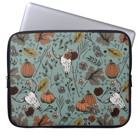 Western Eukalyptus Fall Ernte und Kuhschädel Laptopschutzhülle (Vorderseite)
