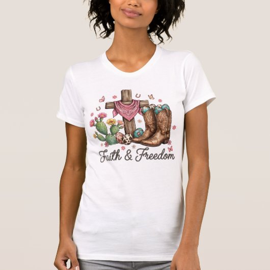 Western Faith And Freedom  T-Shirt (Vorderseite)