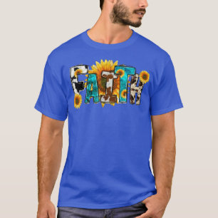 Western Faith Kuh Farm Christlich Sonnenblume Jesu T-Shirt