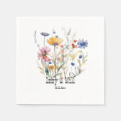 Western Fall Wildblumen Terra Cotta Blue Custom Serviette (Vorderseite)