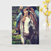 Western-Farben-Pferd, Geburtstag Karte (Gelbe Blume)