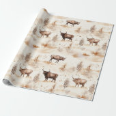 Western Farm Animal Highland Cow Birthday Geschenkpapier (Ungerollt)
