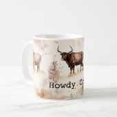 Western Farm Animal Highland Cow Kaffeetasse (Vorderseite Links)