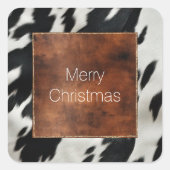 Western Farm Cowhide Quadratischer Aufkleber (Vorderseite)