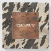 Western Farm Cowhide Steinuntersetzer (Vorderseite)
