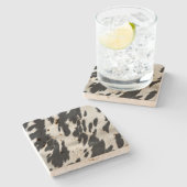 Western Farm Cowhide Steinuntersetzer (Seitenansicht)