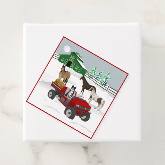 Western Farm Horse Ranch Red ATV Dog and Stall Geschenkanhänger (Beispiel)