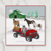 Western Farm Horse Ranch Red ATV Dog and Stall Geschenkanhänger (Vorderseite)