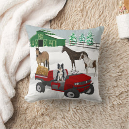 Western Farm Horse Ranch Red ATV Dog and Stall Kissen