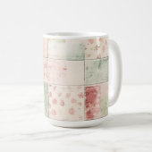 Western Farm Mint Pink Blumenquilts Muster Kaffeetasse (VorderseiteRechts)