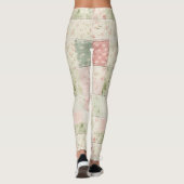 Western Farm Mint Pink Floral Quilt Patterns Leggings (Rückseite)