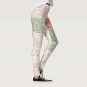 Western Farm Mint Rosa Blumen Quilt Muster Leggings (Rechts)