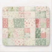 Western Farm Mint Rosa Blumen Quilt Muster Mousepad (Vorne)