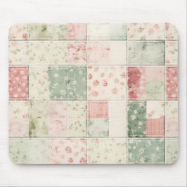 Western Farm Mint Rosa Blumen Quilt Muster Mousepad