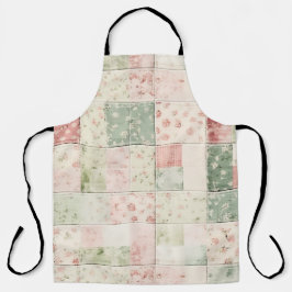 Western Farm Mint Rosa Blumenquilts Muster Schürze