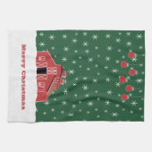 Western Farm Ranch Red Barn Weihnachten Geschirrtuch (Horizontal)