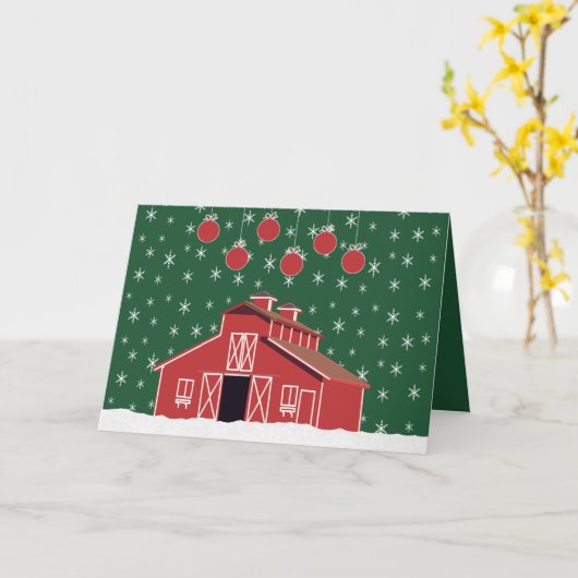 Western Farm Ranch Roter Stall Urlaub Karte (Gelbe Blume)