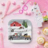 Western Farm Ranch Santa Cattle and Dog Pappteller (Party)