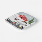 Western Farm Ranch Santa Cattle and Dog Pappteller (Gewinkelt)