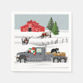 Western Farm Ranch Santa Cattle and Dog Serviette (Vorderseite)