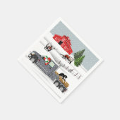 Western Farm Ranch Santa Cattle and Dog Serviette (Ecke)