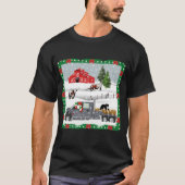 Western Farm Ranch Santa Cattle and Dog T-Shirt (Vorderseite)