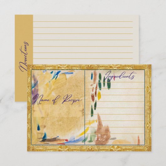 Western Feathers Gold Flat Recicard Dankeskarte (Vorne/Hinten)