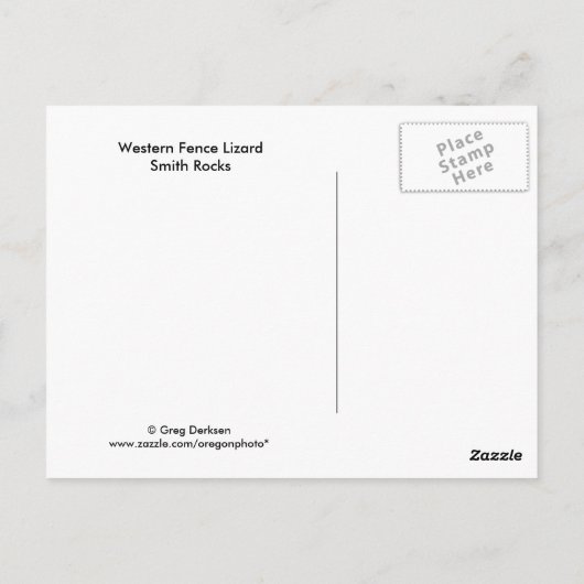 Western Fence Lizard Postkarte (Rückseite)