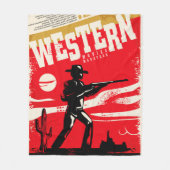 Western-Filme Marathon Retroposter Design-Layout Fleecedecke (Vorderseite)