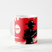 Western-Filme Marathon Retroposter Design-Layout Kaffeetasse (Vorderseite Links)